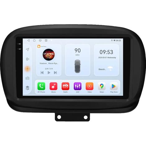 Reproductor multimedia para coche, tamaño de pantalla, compatibilidad con smartphones, compatible con FIAT 500X 2014-2020, QS6 AI AHDC2 (1/2)
