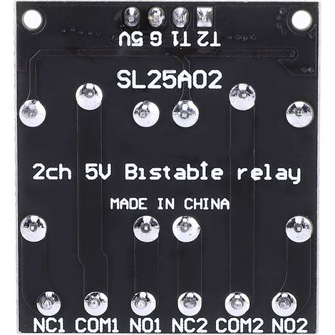 Module de relais bistable autobloquant à 2 canaux SL25A02 5 V, microcontrôleur, interrupteur de commande de niveau bas (1/5)