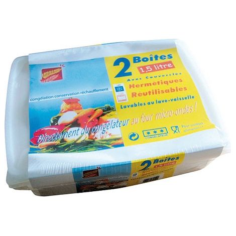 LOT DE 2 BOITES MICRO-ONDE 1.5 LITRE ELBE 654392