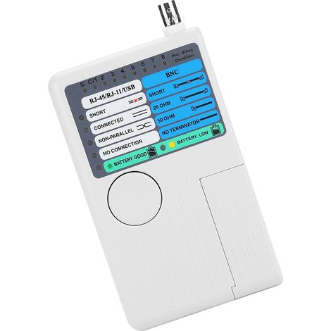 4-in-1 tragbarer LAN-Netzwerkkabeltester mit Fernbedienung, RJ11-, RJ45-, USB- und BNC-Anschlüssen für UTP- und STP-Kabel (Tracker) (1/5)