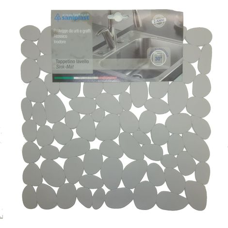 TAPPETO LAVELLO 32X32CM SASSOLINI GRIGIO