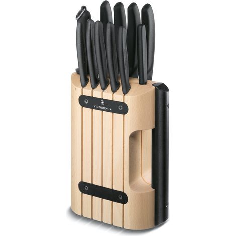 Victorinox Swiss Classic, da 11 pezzi Blocco portacoltelli provvisto, con coltello da cucina e pelapatate inclusi, legno (1/5)