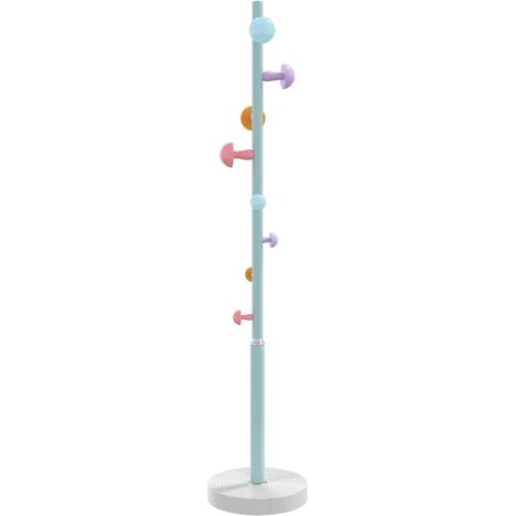 Vidaxl – Porte-manteau bleu 172 cm en fer enduit de poudre – 8 patères colorées – Base en plastique avec ciment pour stabilité optimale