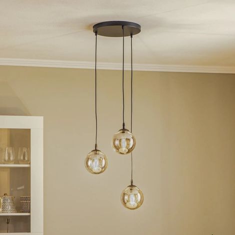 [GEBRAUCHT] B-Ware Euluna Hängeleuchte Hängeleuchte Lampe Leuchte Glassy 3 Flammig E14 Rund Glas