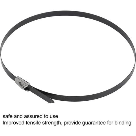 100 Pièces Attache de Câble en Acier Inoxydable Noir 4,6x200mm, Serrage-câble Résistant Haute Résistance la Traction, pour Câbles et Fils Garage ou Bureau (1/4)