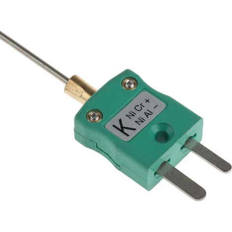 Thermocouple type K Ø 1.5mm, L 150mm, +1100°C max à Fiche mâle miniature ( Prix pour 1 ) (1/3)