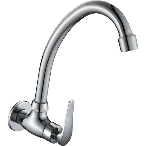 Rubinetto per lavabo a parete con canna alta (1/2)