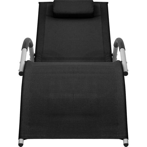 Maison Exclusive - Sonnenliege Textilene Schwarz und Grau (1/5)