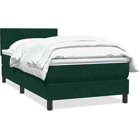 Maison Exclusive - Boxspringbett mit Matratze Dunkelgrün 80x220 c
