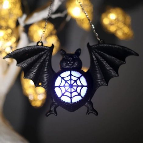 Décorations d'Halloween, décorations d'Halloween suspendues, chauves-souris lumineuses, pendentif chauves-souris en plastiq (1/5)
