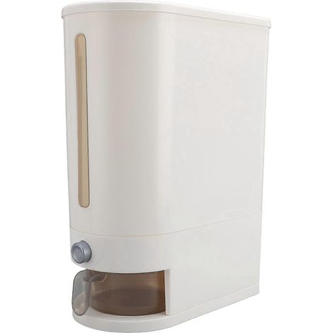 Distributeur de riz avec gobelet doseur, 10 kg, récipient hermétique en PP pour le stockage des aliments secs et des céréales, idéal pour le garde-manger et la cuisine.