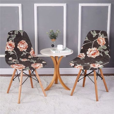 6 coprisedie elasticizzati scandinavi per la sala da pranzo (rosa marrone) (1/5)