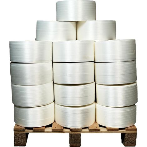 Los von 38 Umreifungsbänder Draht zu Draht 19 mm x 600 m enthält 8 GRATIS - Hochfestes Umreifungsband 550kg - TECPLAST LFF4