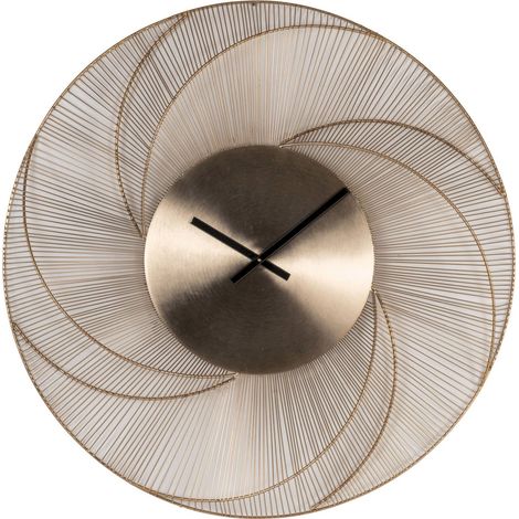 Horloge murale dorée design rond à effet soleil décoratif - doré effet soleil (1/4)