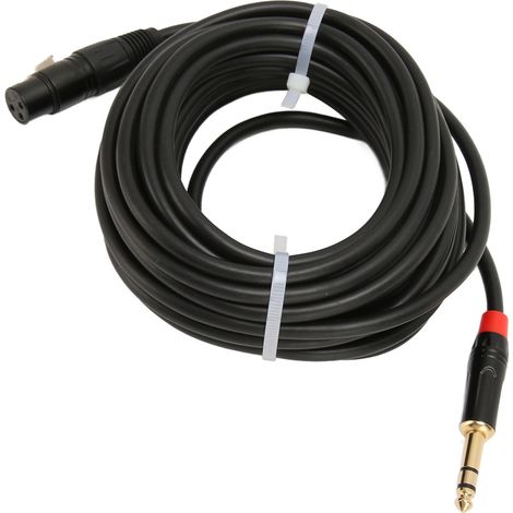 Câble XLR femelle vers jack 6,35 mm, blindage multicouche, câble XLR femelle vers jack 6,35 mm, câble audio pour microphone, 10 m (32,8 pi) (1/5)