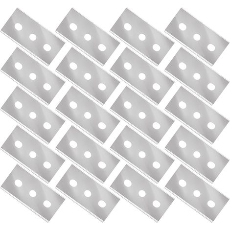 20 Lames de Rasoir Argentées Double Face à 3 Trous pour Grattoir Vitre Nettoyage Sols et Miroirs (1/5)