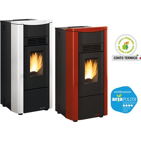 Stufa a pellet Giusy Evo 2.0 Bordeaux – 7 kW – La Nordica – Riscaldamento efficiente per ambienti fino a 201 m³ (1/10)