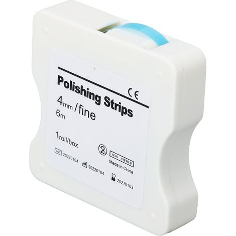 Bandes de polissage dentaire 4 mm en résine pour le blanchiment des dents, finition et polissage, abrasifs, bandes de ponçage dentaire bleues (1/5)