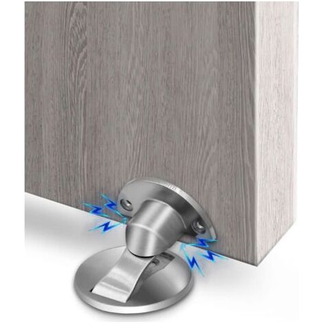 FENOPLASTICAButée de porte magnétique invisible en acier inoxydable – Installation facile avec ruban adhésif 3M ou vis – Résistante aux chocs et à la corrosion (1/5)