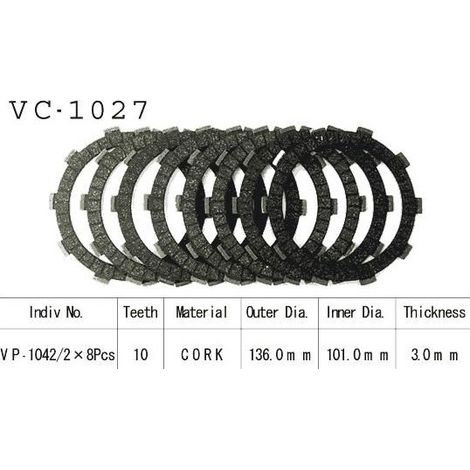 Kit Disques d'Embrayage Garnis Vfr800 Fi 2000/2002 (1/2)