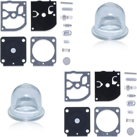 kits de reparación de carburador - 2 bombas de aceite - Compatible con Stihl FS38 FS45 HS45 BG45 - Para desbrozadora, cortasetos, soplador - Negro - 5x3cm (1/5)