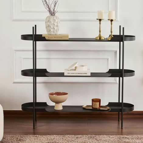 Étagère métal noir 3 plateaux bords ronds – esprit loft SFAX (1/4)