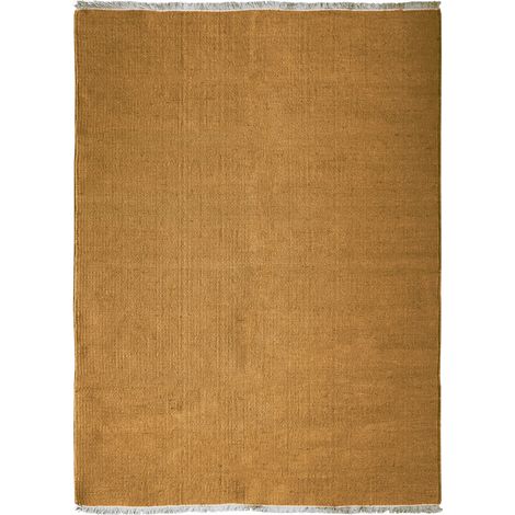 ESSENCE - Tapis en jute et coton avec franges ocre 160x230 (1/5)