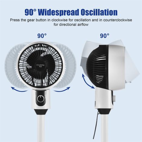 Ventilateur oscillant sur pied silencieux à 3 vitesses pour la maison, la chambre et le salon (1/5)