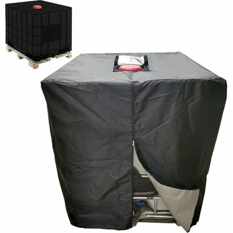 Bâche Réservoir d'eau IBC 1000 L Couverture Container Citerne Eau Pluie avec Fermeture éclair Coupe-Vent Anti-UV Résistant à la Déchirure T-Audace (1/5)