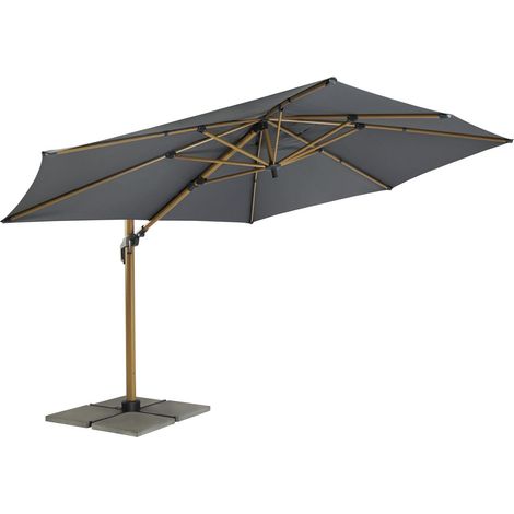Primaster Ampelschirm Tarifa anthrazit Ø 4 m Sonnenschirm Gartenschirm (1/3)
