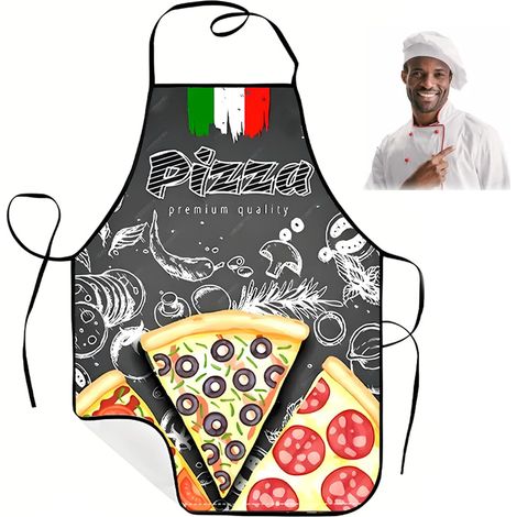 1 Pièces Tablier Cuisine Homme, Tablier de Cuisine Réglable, 60  80Cm, Pizza Style Italien Tablier Humoristique, de Cuisine, de Chef, pour la Cuisson de L'artiste Chef (1/5)