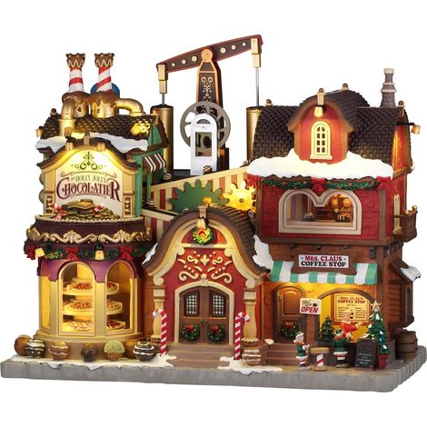 The Holly Jolly Chocolatier & Mrs. Claus Coffee Shop - LEMAX COD. 65521 adattatore (4.5 V) incluso