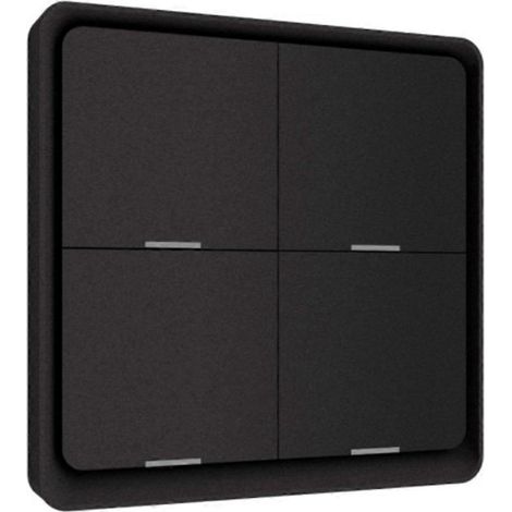 4-fach-Schalter für Tuya ZigBee Wireless 12 Szenen, Druckknopf, Schwarz