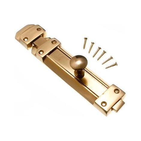 Loquet de porte coulissant en laiton massif poli 200 mm (1/2)