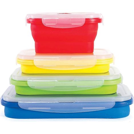 Bacs fins et pliables, boîte de conservation alimentaire ronde en silicone (1/5)