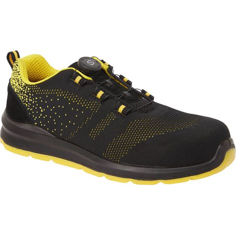 Portwest Compositelite Wire Lace Safety Trainer Knit S1p - Taille 38 - Noir/jaune - Portwest