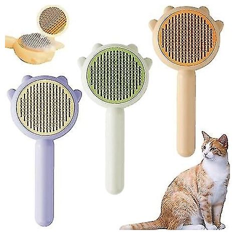 Brosse nettoyante pour poils d'animaux, brosse câline pour poils de chat, brosse nettoyante flottante pour enlever les poils, brosse câline pour poils de chat (1/4)