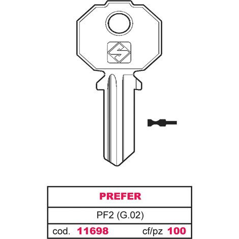Silca CHIAVE OTTONE PF2 (G.VAC 0) PREFER 20.00 pz