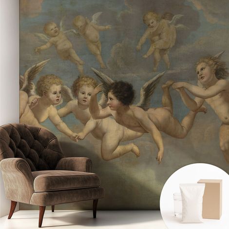 Papier peint intissé décoratif avec motifs pour salon et chambre a motif - Colle incluse gratuite Figures angéliques 250x250 cm (1/5)