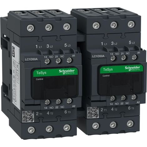 Contattore invertitore TeSys D 3P AC-3 50A 440V bobina 24V AC - LC2D50AB7