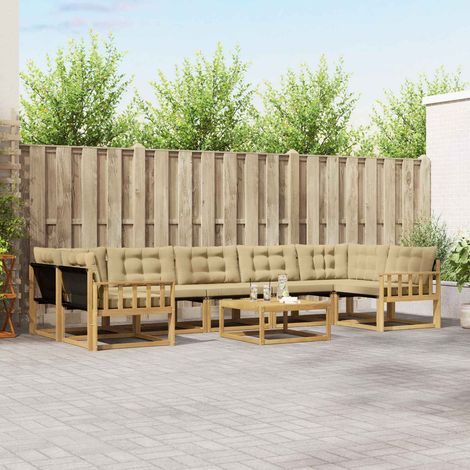vidaXL Outdoor-Sofagarnitur 8 pcs Weiß und Beige 79 x 79 x 37 cm (1/5)