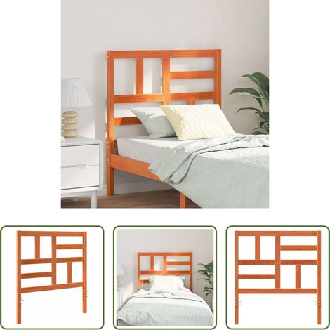vidaXL Cabecera de Cama con cabecera Marrón cera 105,5 x 4 x 104 cm (1/5)