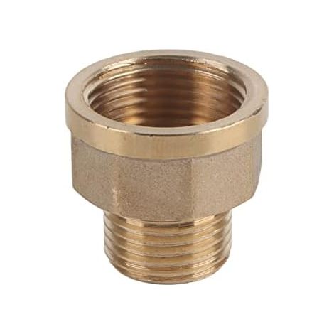 MINKUROW Rohrverschraubung – Messing – Sechskant – Reduzierverlängerung – Hülsenverschraubung – Innengewinde X Außengewinde (1/2" x 1/2") – 10 Stück (1/3)
