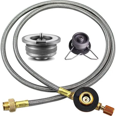 Adaptateur de gaz pour réchaud extérieur, convertisseur pour réchaud divisé, adaptateur pour bouteille de gaz, idéal pour le camping, la cuisine et les pique-niques, accessoires pour réchauds portable (1/5)