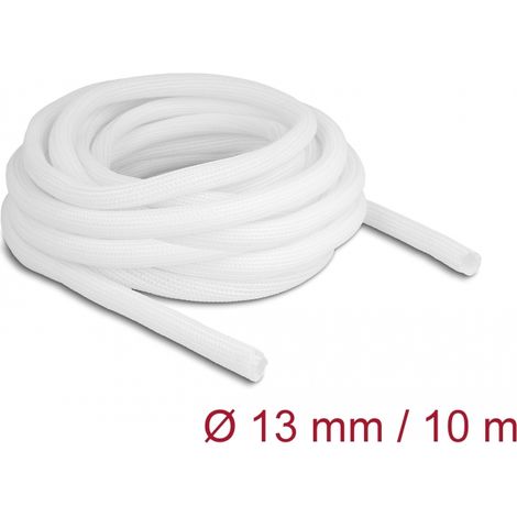 Delock Funda trenzada de cierre automÃ¡tico 10 m x 13 mm, color blanco