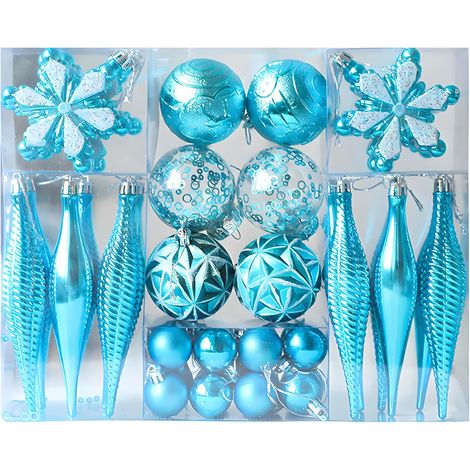 Boules de Noël à suspendre, 40 pièces, boules de Noël avec ficelle brillante, boules de décoration pour sapin de Noël incassables pour décoration de sapin de Noël, fête de Noël (1/4)