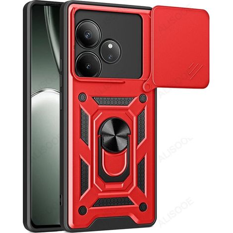 Funda protectora para Realme GT 6 / 6T, CamShield Slide, roja. (1/5)