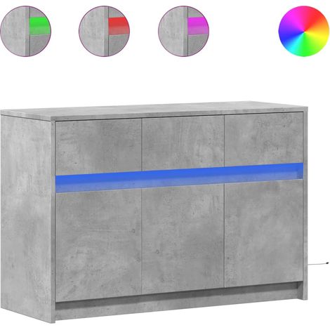 Mobile TV Armadietto TV Mobile Porta TV con LED Grigio Cemento 91x34x61 cm Truciolato (1/5)