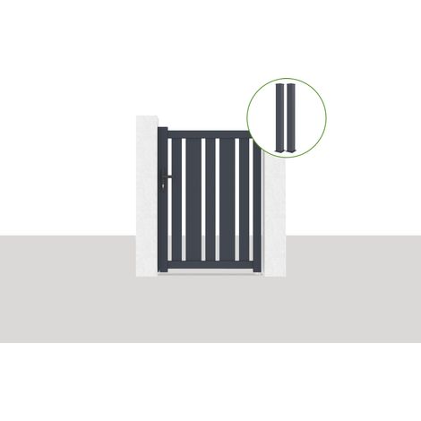 Puerta 1m VEYMONT H.1,4m gris + 2 postes EIFEL H.166cm Gris (1/5)