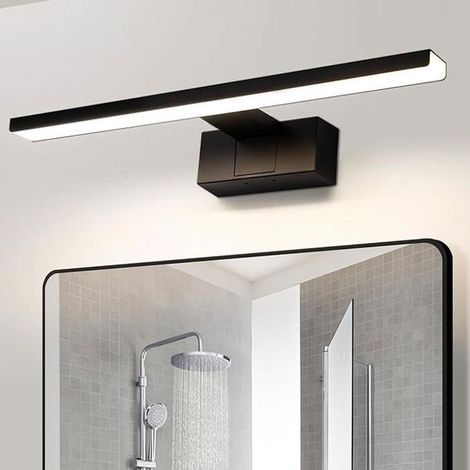 Aplique de pared LED Homefire para espejo, baño, negro, resistente al agua IP44, moderno, blanco neutro 4000K, luz para espejo interior